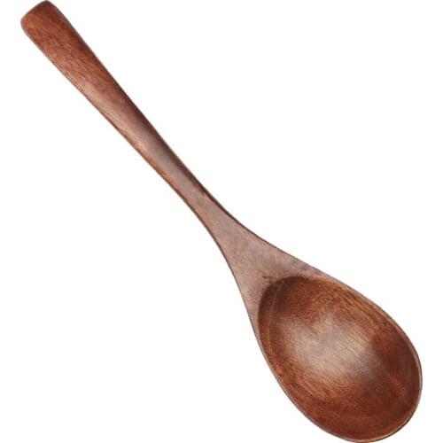 2pcs Wooden Soup Spoon For Rice Dessert Utensil Teaspoon Catering Practical Long Handle Eco Friendly Kitchen Cooking Accessories