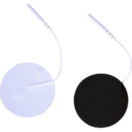20pcs 4cm round non-woven adhensive Tens Gel Electrode Pads with 2.0mm pin cable Digital Therapy Massager Physiotherapy Machine