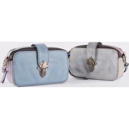 2020 new style cow leather women crossbody bag small camera shoulder bags