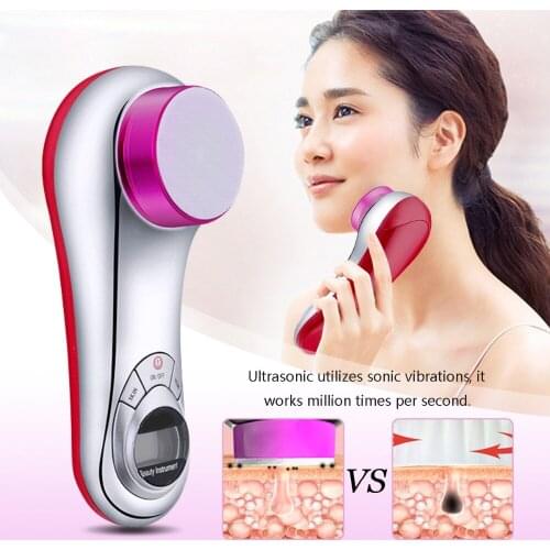 3 in 1 Ultrasonic Face Skin Cleaner Massager LCD Facial Cleanser Firming Care Wrinkle Acne Spot Removal Beauty Health Massage
