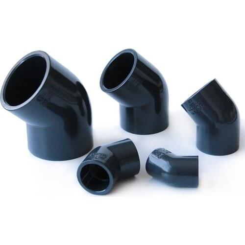 5pcs PVC 20mm 25mm 32mm 40mm 50mm 45 Degree Connector for Garden Irrigation Aquarium Adapter Water Tank Water Pipe Elbow Joints