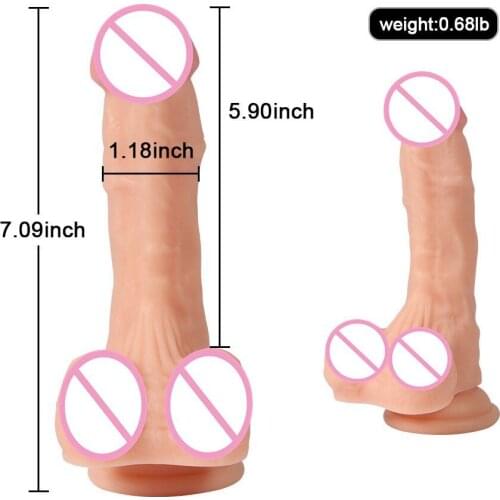 7 Inch Life Size Realistic Natural Dildo with Balls and With Suction Cup Sex Toys for Woman (Strap-On Harness Compatible)