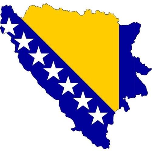 Aliauto Reflective Car Sticker Croatia and Bosnia Flags PVC 7cm