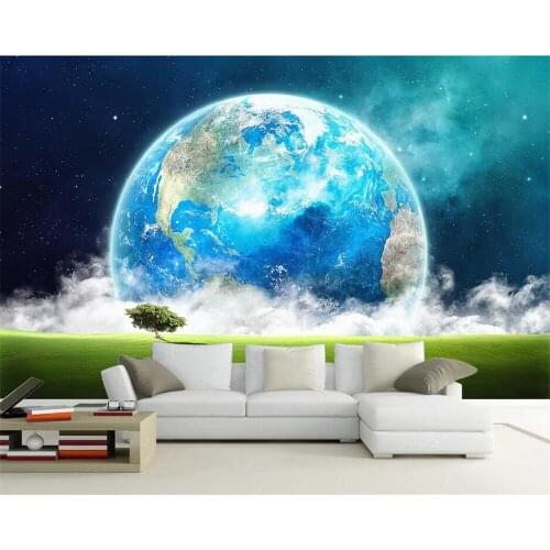 Beibehang Cosmic starry sky 3D stereo painting custom background wall painting living room decoration wallpaper mural