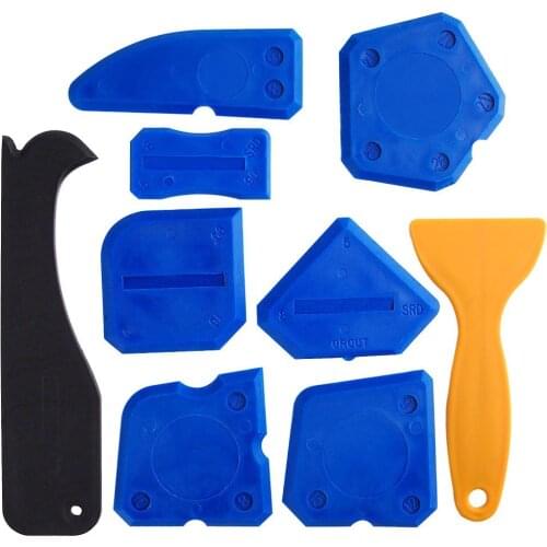 Free Shipping 9 Pieces Sealant Tools Caulking Kit Silicone Sealant Scraper Sealant Finishing Tool Caulking Tool Kit