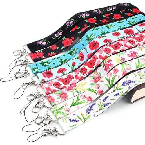 BH1143 Blinghero Small Fresh Leaves Flower Woman Neck Strap for key ID Card Gym Phone USB Badge Holder DIY Hang Rope Lanyard