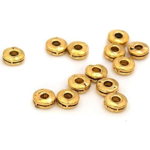 Antique Gold Color Wheel Metal Spacer Loose Beads For Jewelry Making Diy Bracelet Necklace Earring Accessories Wholesale