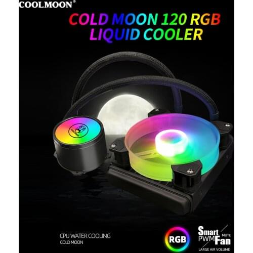 COOL MOON cold moon 120 One-piece PC Case Water Cooler with RGB 120mm Quiet Fan CPU Liquid Radiator for LGA775/115X/AM4/AM3/FM2