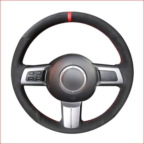 Black Suede Car Steering Wheel Cover for Mazda MX-5 Miata 2009-2013 RX-8 2009-2013 CX-7 2007-2009