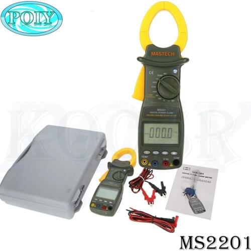 MASTECH MS2201 Digital Power Clamp Meter ACTIVE/APPARENT/REACTIVE POWER FACTOR ACTIVE ENERGY Tester