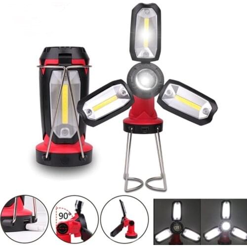 Cob Usb Charging Camping Light Multifunctional Rechargeable Led Worklight Outdoor Waterproof Portable Led Tent Lamp 6 Modes