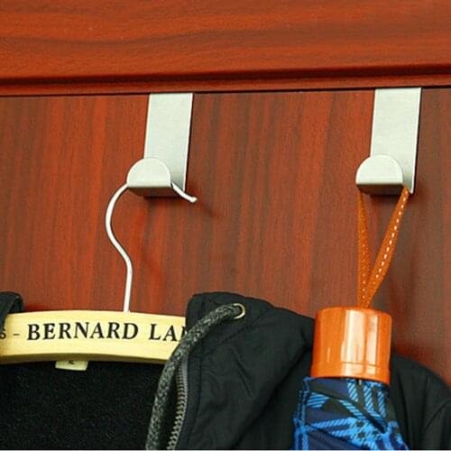 Tops 4PCS Door Hook Room Tools Stainless Kitchen Cabinet Clothes Hanger Home Decoration Accessories Dropshipping Wholesale