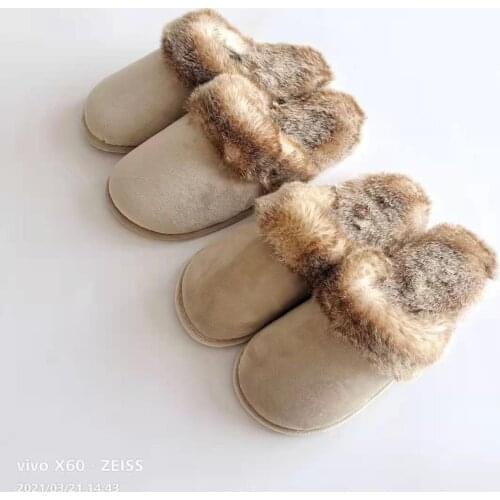 Plus Size Couples House Slippers for Men Women Winter Warm Faux Suede Fur Indoor Furry Home Shoes Leopard print Bedroom Slipper