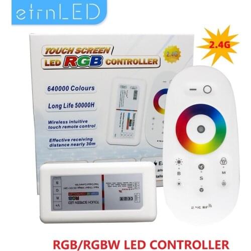 EtrnLED Touch Screen LED Controller 12V 24V RF Remote Control For RGB RGBW Led Strip Lights Wireless Wifi Speed Tape Dimmer