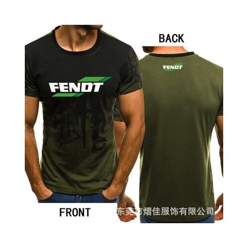 Mens summer Short Sleeve for FENDT Logo Mens T-shirt Summer casual Cotton Gradient T shirts Fashion Hip Hop Harajuku Male Brand