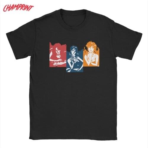 Cats Eye Classic T Shirt Mens 100% Cotton Humorous T-Shirt Round Collar Anime Manga Tees Short Sleeve Tops Summer