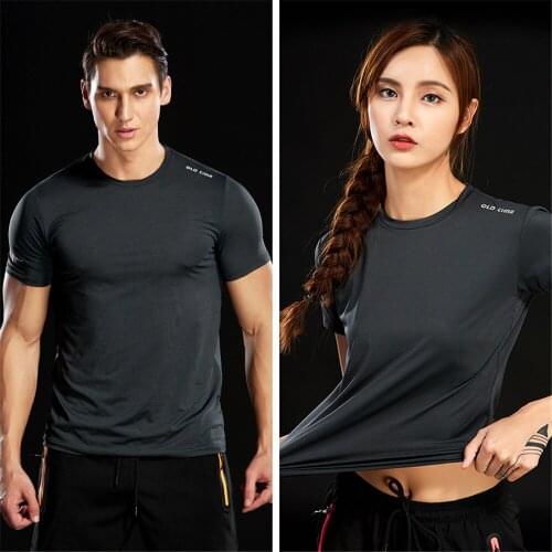 WWKK 2020 New Couple T-shirt Summer Outdoor Running Hiking Shirt Mens Shorts-Sleeved Round Neck Ladies Fitness Stretch T-shirts