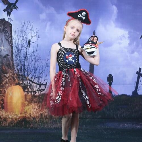 2021 Girls Halloween Costume Children Clothes Tutu Dress Baby Costume Birthday Christmas Carnival Pirate Costume Party Dress