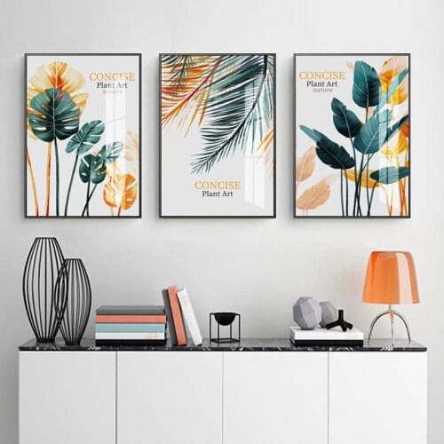 Colorful Leaf Plant Nordic Canvas Painting Wall Art Prints and Poster Modern Nature Fresh Picture for Living Room Art Home Decor