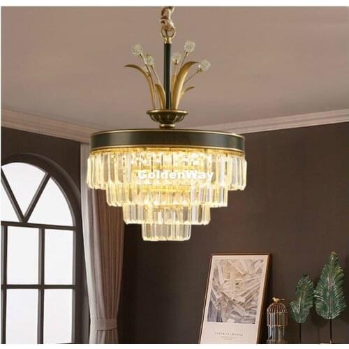 Nordic Brass Chandeliers Modern Bronze Chandelier Light Home Lighting Decorative Crystal Chandeliers LED Copper Chandelier Lamp