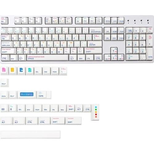 136 Keys PBT Dye Subbed Multi-character Cherry Keycap For Mechanical Keyboard 50LA