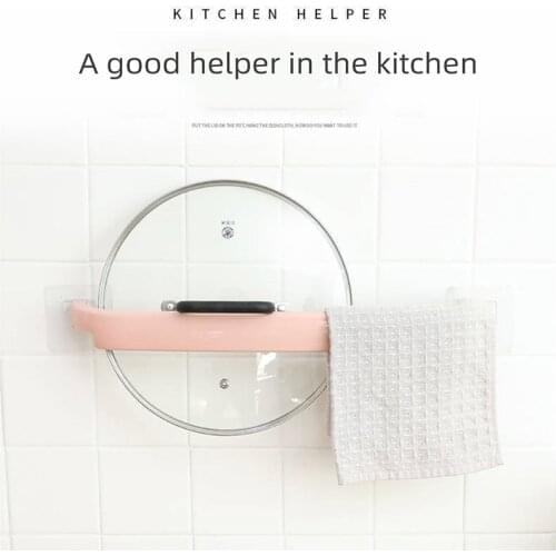 Multifunction Plastic Towel Rack Holder Wall-Mounted Kitchen Rag Rack Bathroom Kitchen Organizer Lid Rack