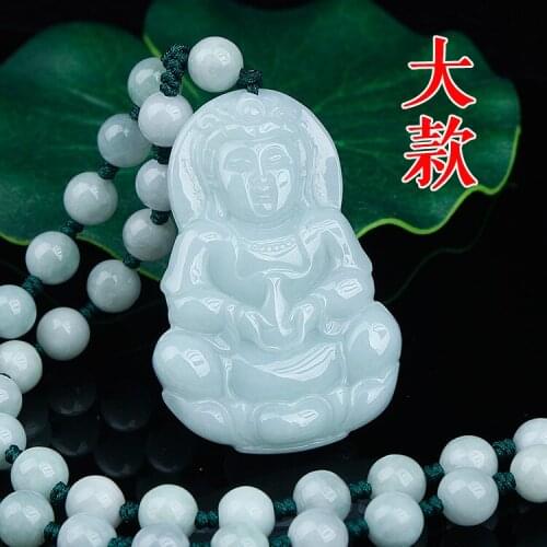 Trendy pendant necklace natural jade Guanyin male tycoon
