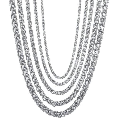 Modyle Mens Braided Link Chain Necklaces Wholesale Stainless Steel Male Choker Colar Jewelry fashion Gifts