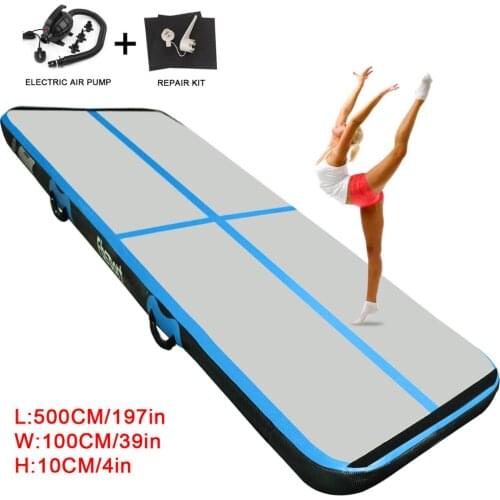 5m*1m*0.2m Inflatable Air Track Brushed Tumbling mat Gymnastics airtrack for Practice Gymnastics,Tumbling,Parkour, Home Floor