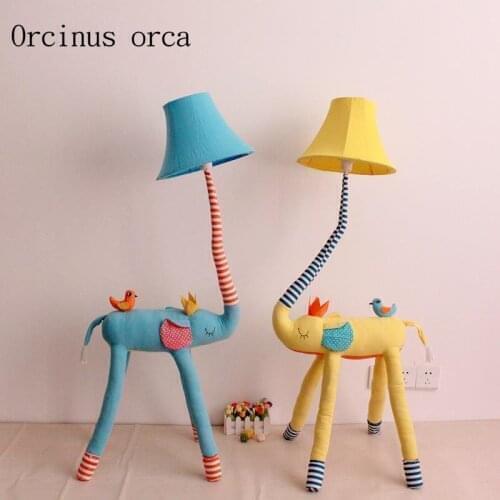 Nordic creative small elephant floor lamp living room sofa bedroom bedside lamp cartoon animal children room floor lamp