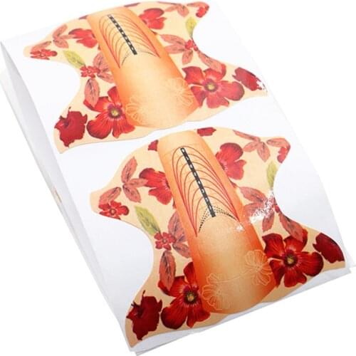 New 100 Pcs/Lot Nail Form For Acrylic UV Gel Tip Nails Extension Guide French DIY Tools Self-Adhesive Forms Stickers