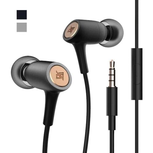 New AUGLAMOUR T200 Headphone Light HiFi music Wired Earphones Metal copper In-ear Earbuds Headset with Mic
