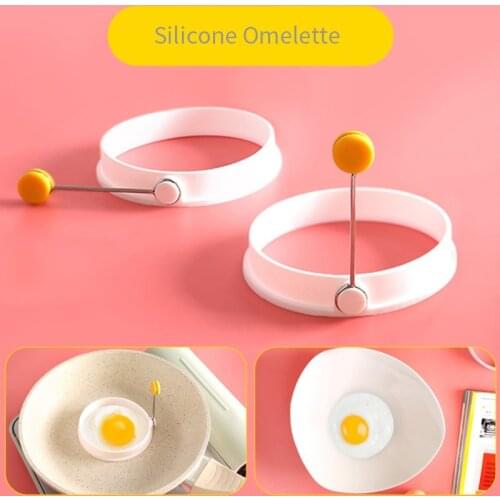 New Silicone Fried Egg Pancake Ring Omelette Fried Egg Round Shaper Eggs Mould for Cooking Breakfast Frying Pan Oven Kitchen