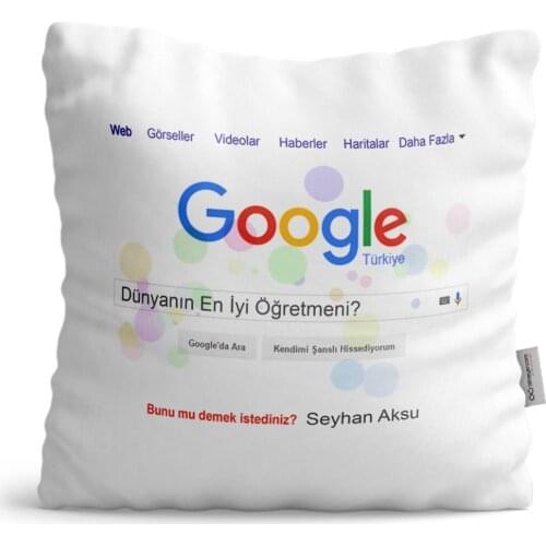 Personalised Google is the Worlds Best Öğretmeni Decorative Pillow