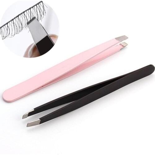 1PC Eyebrow Tweezer Professional Stainless Steel Eyebrow Face Nose Hair Clip Remover Tool Beauty Slanted Puller Makeup Tool