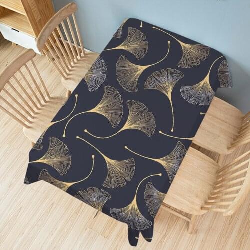 Ginkgo Plant Printed Rectangular Tablecloth Party dining Table cover Mat Clothes Waterproof Anti-scalding anti-oil Home Decor