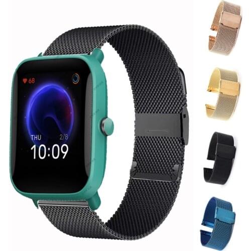 Straps For Amazfit Bip U Smartwatch 5ATM Water Resistant Color Display GLONASS Sleep Monitoring Sport Tracking Metal Watchband
