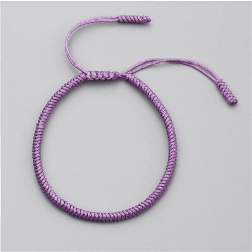 Tibetan Buddhist Handmade Knots Lucky Rope Bracelets For Women Men Buddhism braided Jewelry Purple Colors Bangle