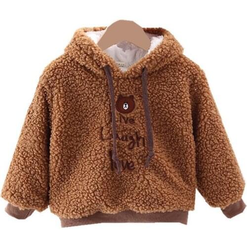 Spring Boy Girls Hoodies Baby Padded Pullovers Clothing Toddler Boy Sweatshirts Kids Cartoon Brand Bear T-shirt 2-6 years old