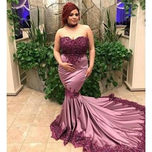 Plus Size Prom Dress Mermaid Long Party Gowns Vestidos De Graduación African Formal Occasion Wear Sweetheart