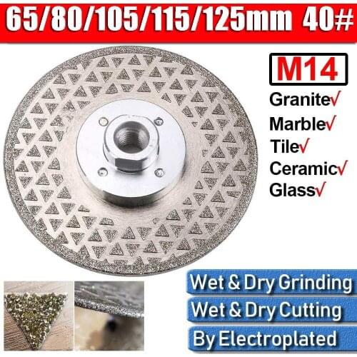 1pc Electroplated Diamond Cutting Disc Grinding Wheel Grinder Both Side Coated Saw Blade for cuttting marble tile 65-125MM