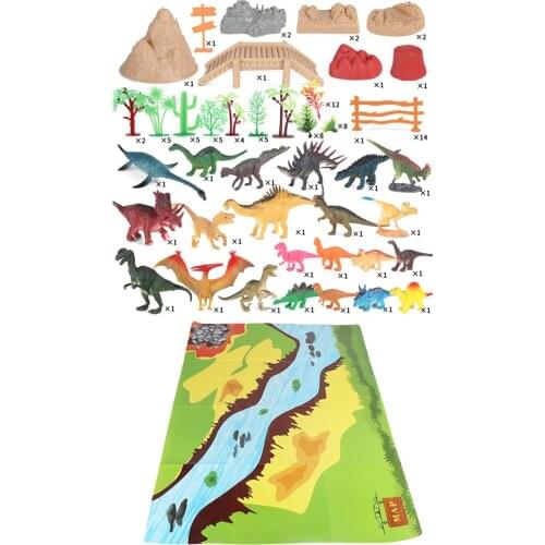 103 PCS Forest Wilde Jungle Dinosaur Play Scene Creatures Dinosaur World Dinosaurs Figure Puzzles Educational Toy Playset