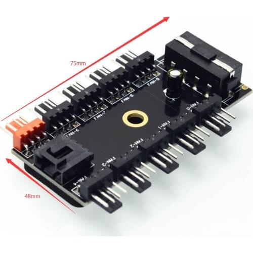 2018 Black PC 1 to 10 4Pin Molex Cooler Cooling Fan Hub Splitter Cable PWM 12V 4Pin Power Supply Adapter For Mining