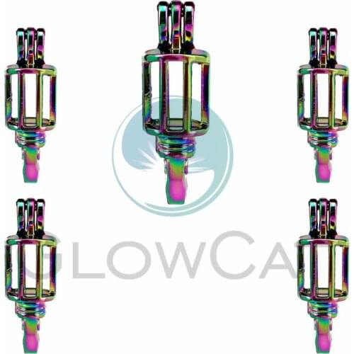 5X Rainbow Screwdriver Pearl Cage Jewelry Findings Cage Locket Pendant Essential Oil Diffuser Locket For Oyster Pearl Necklace