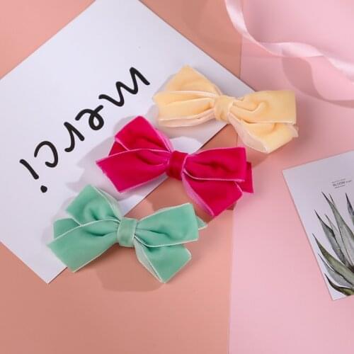 50 Pcs/Lot, New Fashion 2.8" Velvet Bow Head Band Infant Velvet Hair bows Thin Nylon Headbands for Kid Girls Hair Accessories