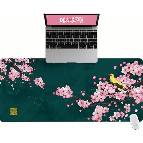 Large Office Computer Desk Mat Table Big Mouse Pad Flower and Bird Pattern Laptop Cushion Desk Non-slip Mat Gamer Mousepad Mat