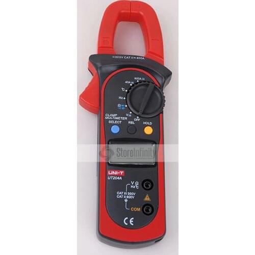 Uni-T UT204A Auto-Ranging AC DC Digital Current Voltage Handheld Clamp Meter Multimeter