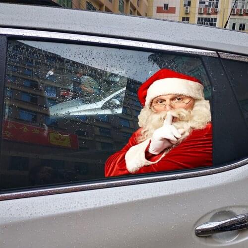 D-1239 Window Decal Santa Claus Pattern Gift PVC Self-adhesive Car Sticker for Auto 2021