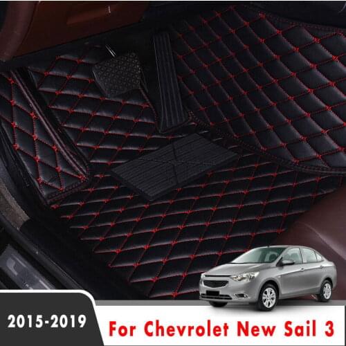 For Chevrolet New Sail 3 2019 2018 2017 2016 2015 Car Floor Mats Leather Carpets Styling Decoration Parts Interior Accessories