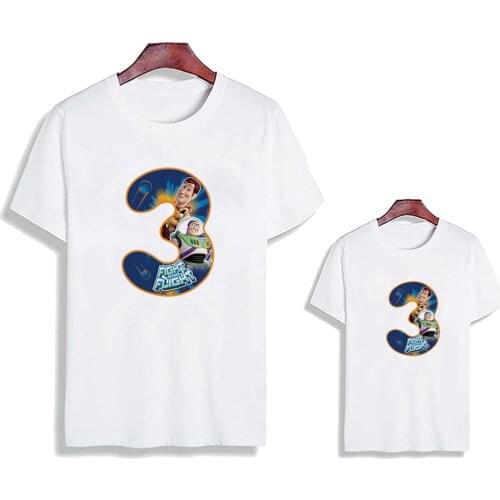 Family Matching T Shirts Mommy And Me Daddy And Me Numbers Tshirts Girl Boy Summer Short Sleeve Toy Story Disney Cartoon Tops